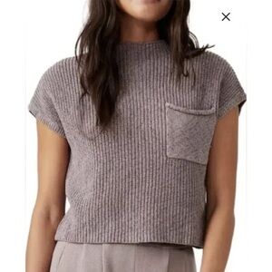 FREE PEOPLE BEACH Freya Ribbed Knit Sweater Top in Cashmere Lilac